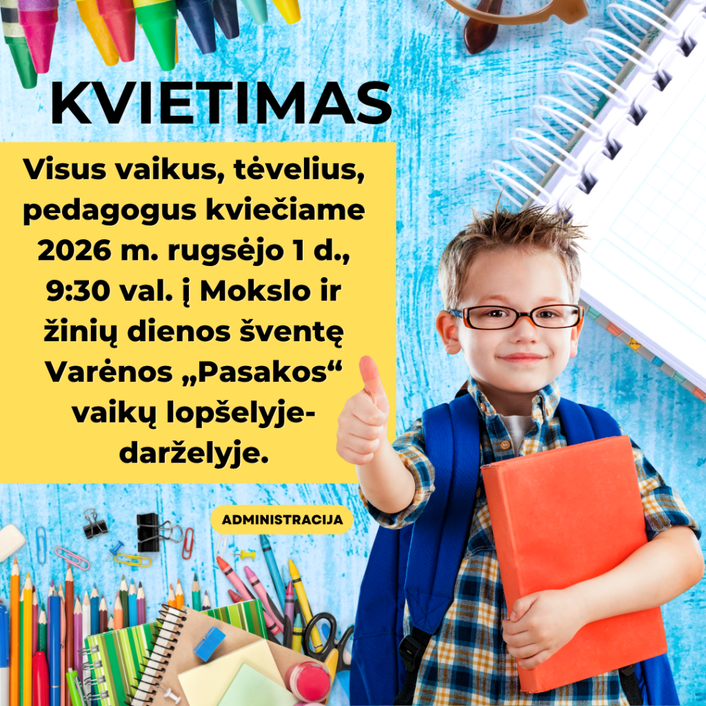 Kvietimas į Mokslo ir žinių dienos šventę